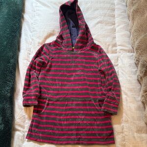 Mini Boden Pink and Gray Striped Hoodie